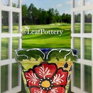 Estefania Hand painted Multi Colored Clay/Ceramic Planter Pot/Planters and pots/ Birthday Gift/ Gift for her/Indoor planter/Planter