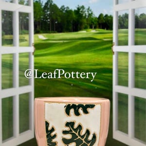 Monstera Leaf (SM) Pink/Green  Ceramic Planter Pot/Planters and pots/Birthday Gift/ Gift for her/ Gift for him/ Plant Lovers