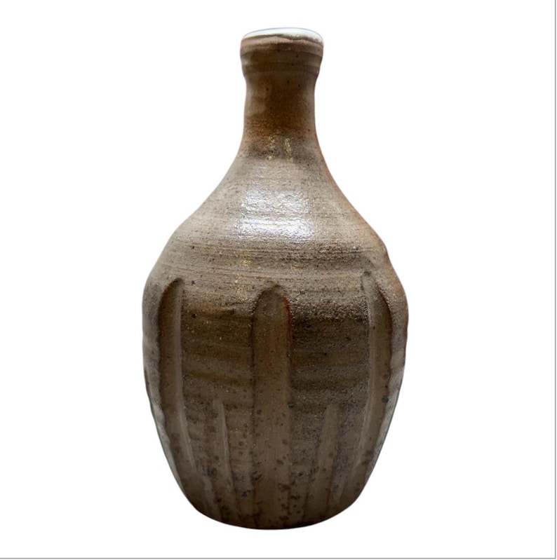 Vintage Studio Pottery Fluted Bud Vase – Hand Thrown Stoneware – Earth ...