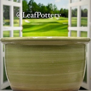 Sheen Green/Brown Clay/Ceramic Planter with drainage holes/Planters and pots/Indoor Planters/Plant Pot/Indoor Plant Pot/Ceramic Plant Pot