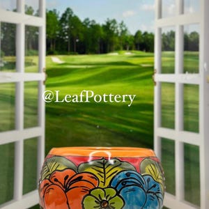Bella vista Talavera Handmade Multi Colored Ceramic Planter Pot/Planters and pots/Handmade Planters/Indoor Planters/Indoor Plant Pot/Planter