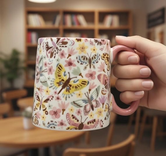 Tazas de porcelana con asa de mariposa - Alta Calidad - Envío Rápido