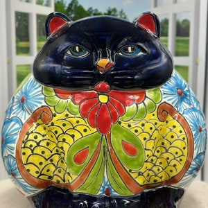 Meow Papote Talavera Handmade Ceramic Multi Colored Planter Pot/ Planters and Pots/Handmade Planters/Plant Pot/Indoor Plant Pot/Planters
