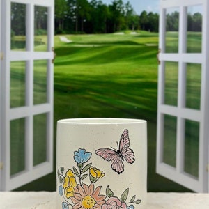 Pale Pink Butterfly (SM)  Beige/Pink Ceramic Planter Pot/ Planters and Pots/ Birthday Gift/Indoor planters/Plant Pot/Indoor Plant Pot