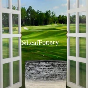 Oreo Black Ceramic Planter Pot with Saucer Attached/Planters and pots/Gift for her/Gift for him/Plant Lovers