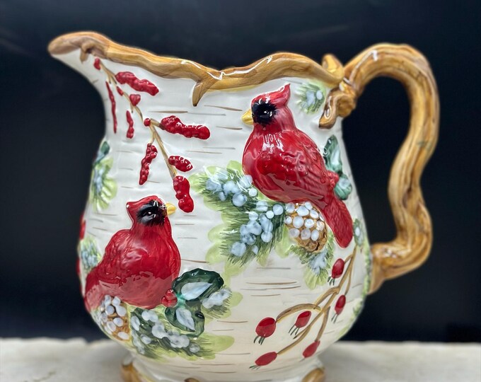 Rare Vintage OLD WORLD CHRISTMAS Tree Cardinal Bird Pitcher/vintage ...