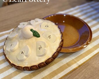 ヴィンテージ ポルトガル製 陶器製 パイキーパー 蓋付き | 手描きの