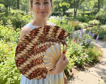 Unique 2-in-1 Folding Hat Fan, Balinese Batik Bamboo Sun Hat  display picture 3
