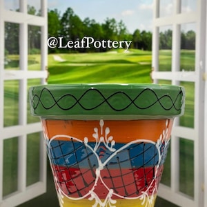 Andalucía (MD) Hand-Painted Multi Colored  Ceramic Planter Pot with drainage/Ceramic Planters/Indoor Planters/Planters/Plant Pot/Gift