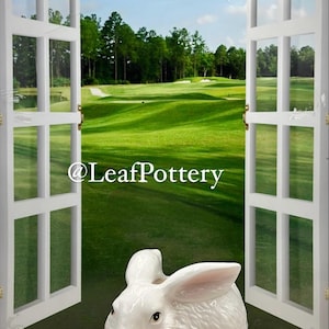 Vintage White Ceramic Rabbit Planter: Indoor Plant Pot