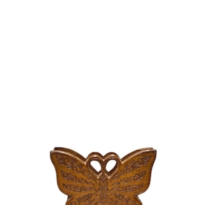 Vintage Wooden Butterfly Napkin Holder and Salt pepper shaker holder/Vintage Kitchen/Kitchen Salt paper shaker holder/Napkin Holder