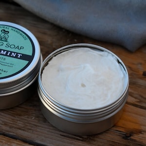 Handmade Vegan Peppermint Shaving Soap: All-Natural, Palm-Free
