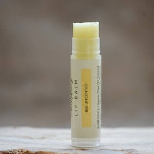 Bee Unscented Lip Balm - Organic Lip Balm -  Natural Lip Balm - Nourishing Balm - Natural Skin-Care - Vegan Lip Balm - Sensitive Lips Balm