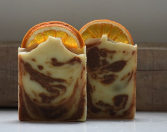 Orange & Cinnamon Soap - Citrus Soap - Spice Soap - Christmas Soap - Cold Process Soap - Essential Oil Soap - Handmade Soap - Festive Soap