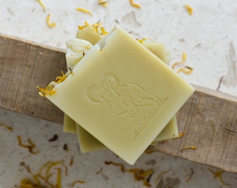 Silky Baby Soap Bar: Donkey Milk Calendula – Unscented Gentle Natural Skincare
