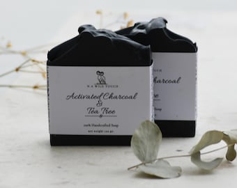 Charcoal Tea Tree Acne Soap – Vegan Detox Bar for Oily & Problem Skin