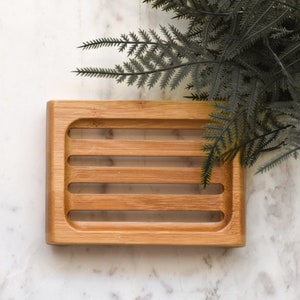 Draining Bamboo Soap Dish