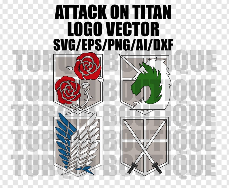 Shingeki No Kyojin Attack on Titan SVGDXFAI Emblems Emblemas Shields Escudos Vector