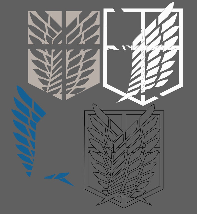 Shingeki No Kyojin Attack on Titan SVGDXFAI Emblems Emblemas Shields Escudos Vector