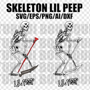 Lil Peep Skelett Vektor SVG/PNG/AI, Print T-Shirt, Vektor Digital File für Cricut