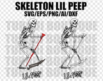 Lil Peep Skeleton Vector SVG/PNG/AI, Print T-Shirt, Vector Digital File for Cricut