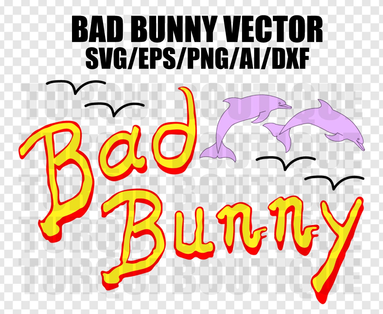 Bad Bunny Logo Vector SVG/PNG/AI Vector Digital File for Etsy UK