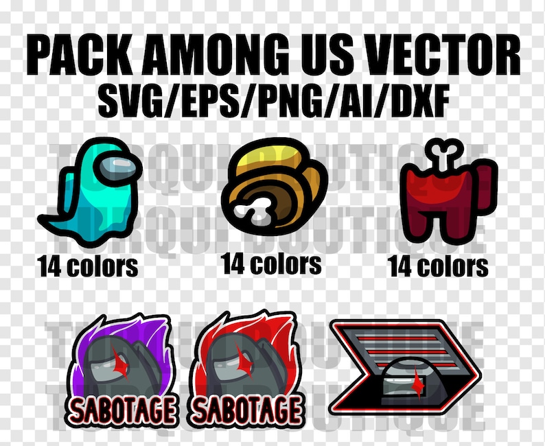 Download Pack Among Us Vector SVG/DXF/AI Print T-Shirt Vector Digital | Etsy