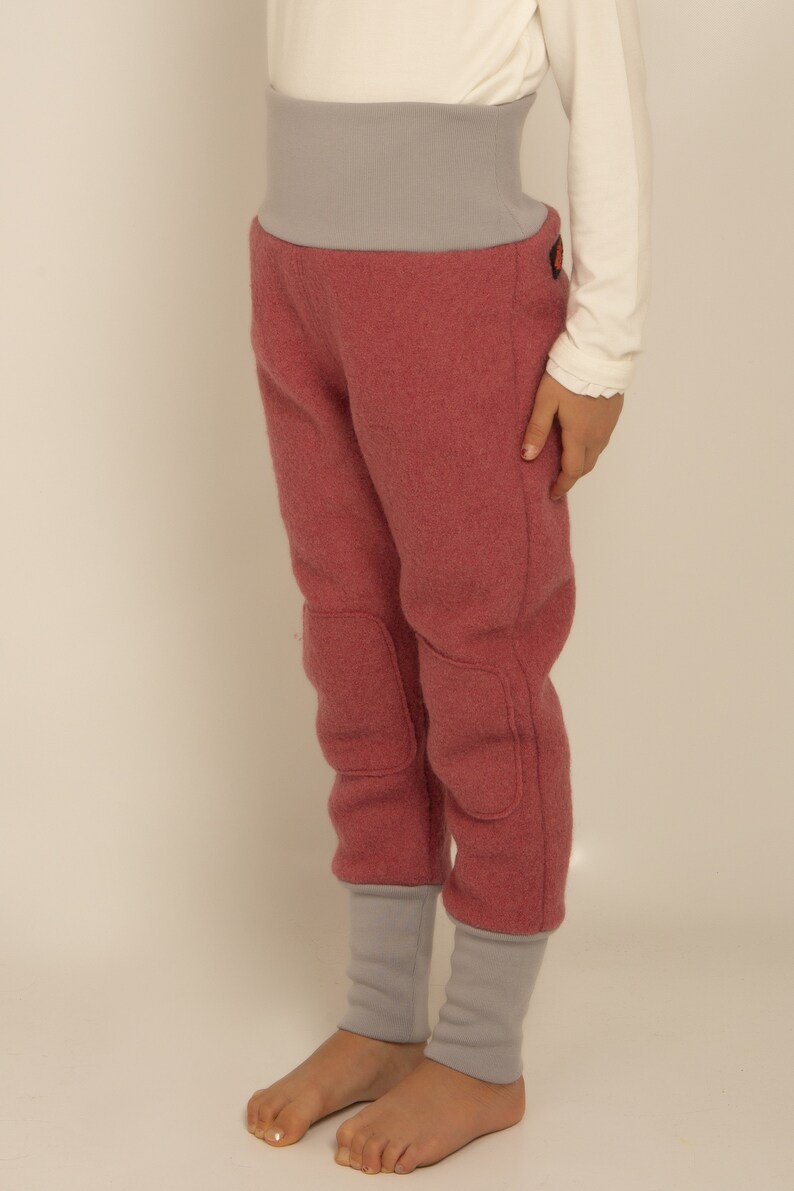 Boiled wool trousers for children, unisex, for autumn and winter image 5