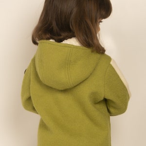 Boiled wool jacket for children with hood and pockets image 5