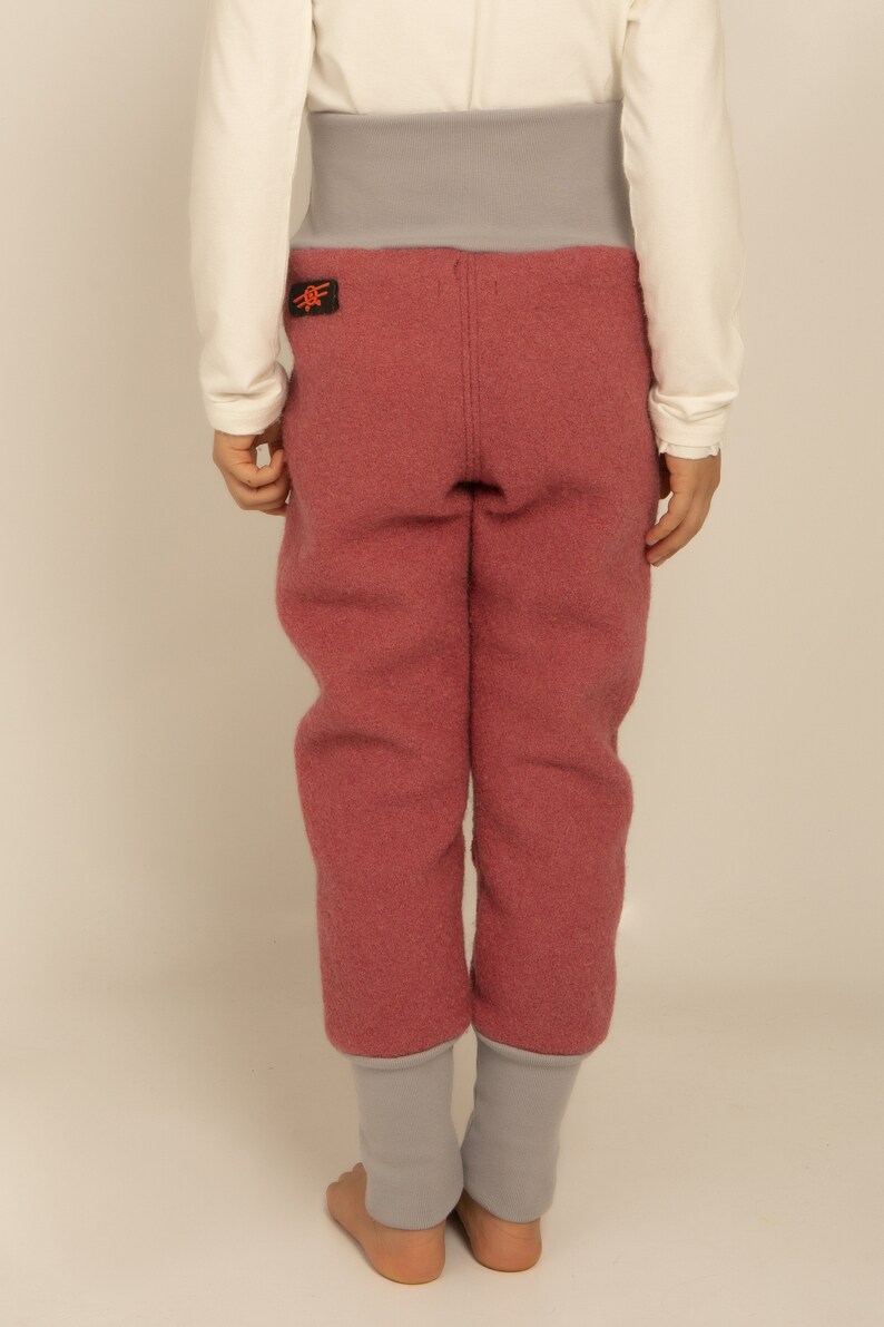 Boiled wool trousers for children, unisex, for autumn and winter image 6