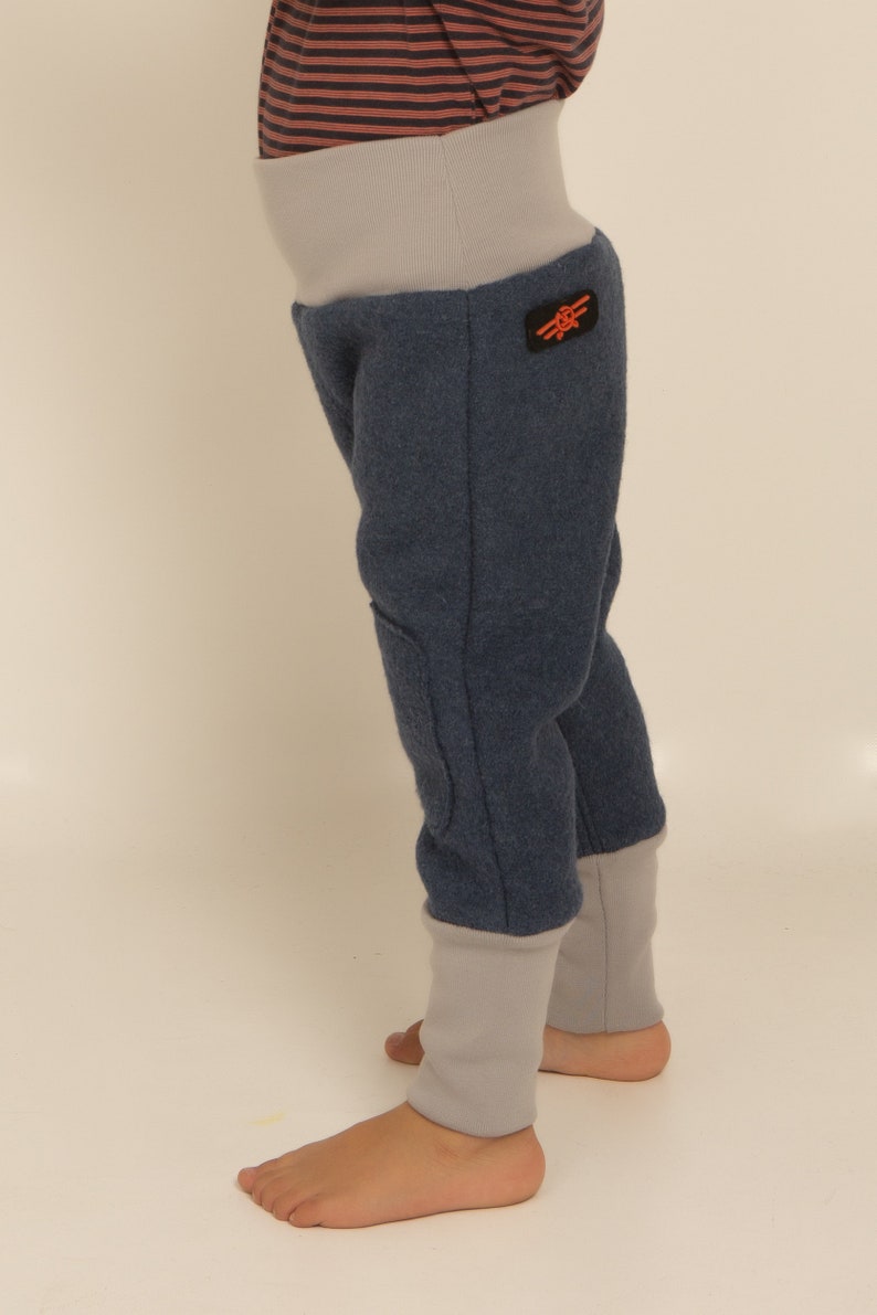 Boiled wool trousers for children, unisex, for autumn and winter image 8