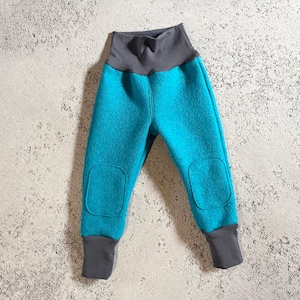Boiled wool trousers for children, unisex, for autumn and winter image 1