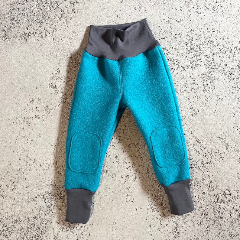 Boiled wool trousers for children, unisex, for autumn and winter image 1