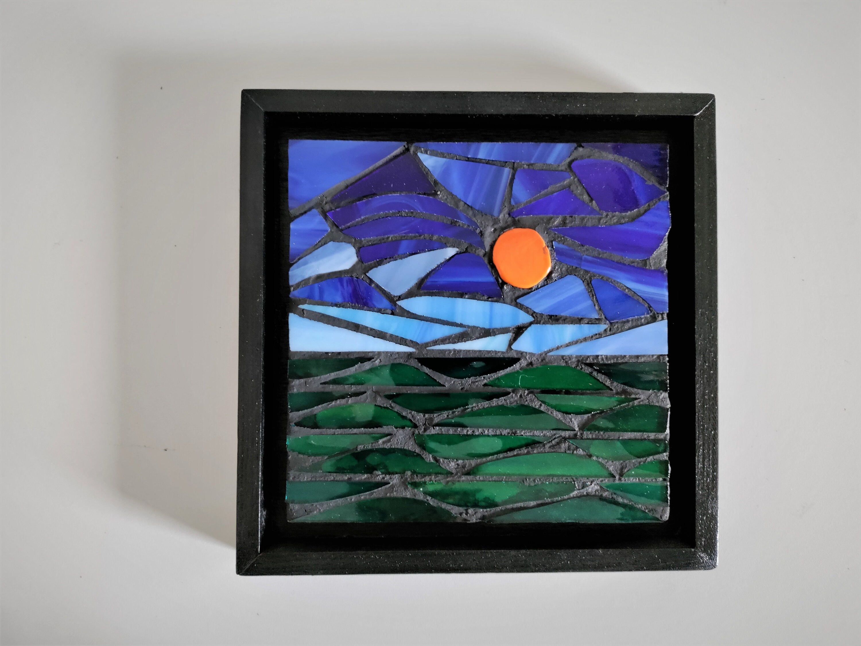 Glass Picture Mosaic in the Frame Artwork 19 X 19 Cm Etsy UK