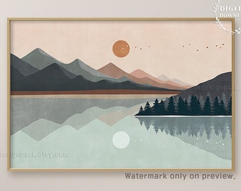 Abstract Mountain Art, Mountains Wall Art, Nature Wall Art, Abstract Landscape, Nature Abstract, Modern Horizontal, Contemporary Art Nursery