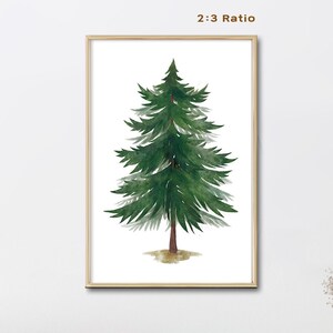 Tree Wall Art, Watercolor Landscape Printable, Boho Wall Decor, Landscape Painting, Woodland Nature, Living Room Art, Green Tree Painting