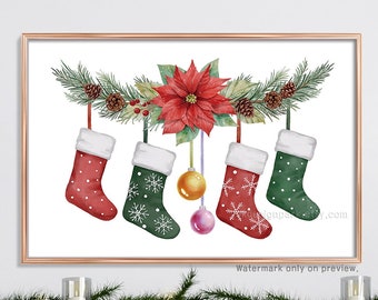Christmas wall art, Printable wall art, Christmas prints, Digital download, Christmas art, Christmas wall decor, Cozy Christmas printable