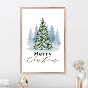 Christmas printable, Winter prints, Christmas Decor, Winter Trees Print, Downloadable prints, Winter scene Winter prints Downloadable prints