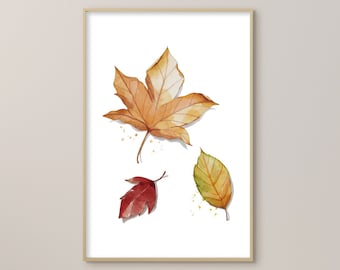 Printable Wall Art, Fall prints, Fall Wall decor, Fall Wall art, Fall printable art, Fall Sign, Autumn Print, Farmhouse Print, Maple Leaves