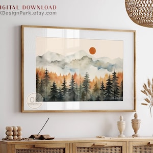 Berg Wand Kunst, Aquarell Berg Druck, Natur Wandkunst, Berg Poster, Abstrakte Landschaft Druck Kunst, Minimalistische Wandkunst, Modern