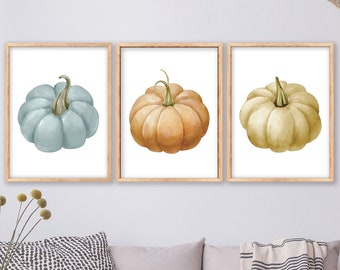 Set of 3 Fall Prints Wall Art Fall Decor Watercolor Autumn Decoration ...