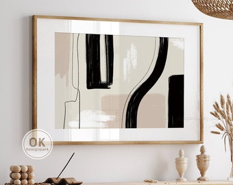 Neutral wall art, Modern art, Minimalistic art, Printable wall art, Abstract art, Wall art prints, Beige wall art, Black and white art Decor