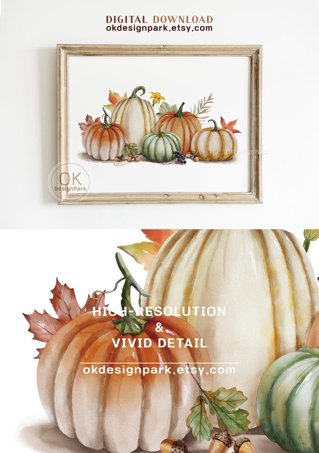 Fall Wall Art, Printable Wall Art, Fall Prints, Pumpkin Wall Art, Fall ...