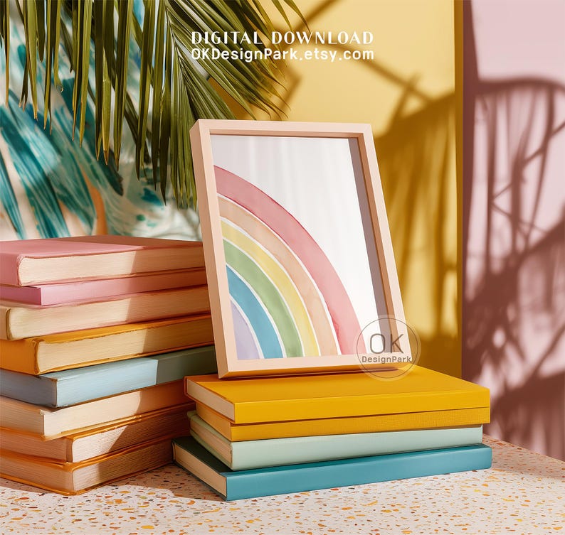 Watercolor Rainbow Wall Art, Set of 3 Prints Triptych, Pastel Nursery ...