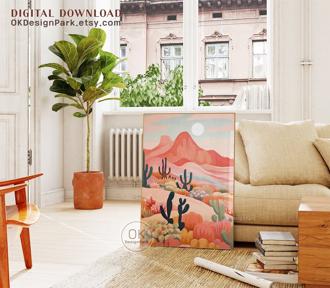 Colorful Desert, California Desert Wall Art, Colorful Mountain Art ...