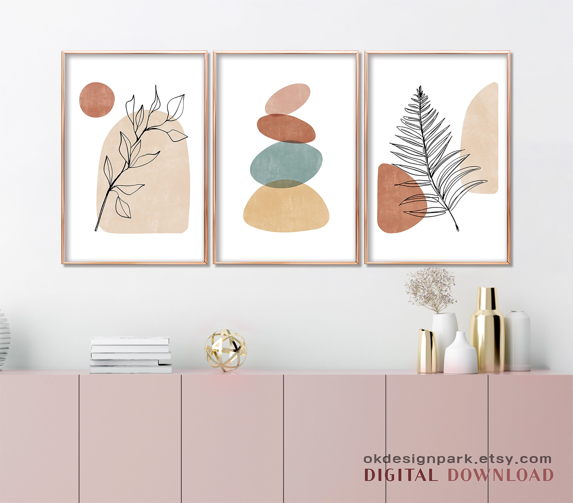 Minimalist Wall Art Black and White Botanical Prints Floral | Etsy