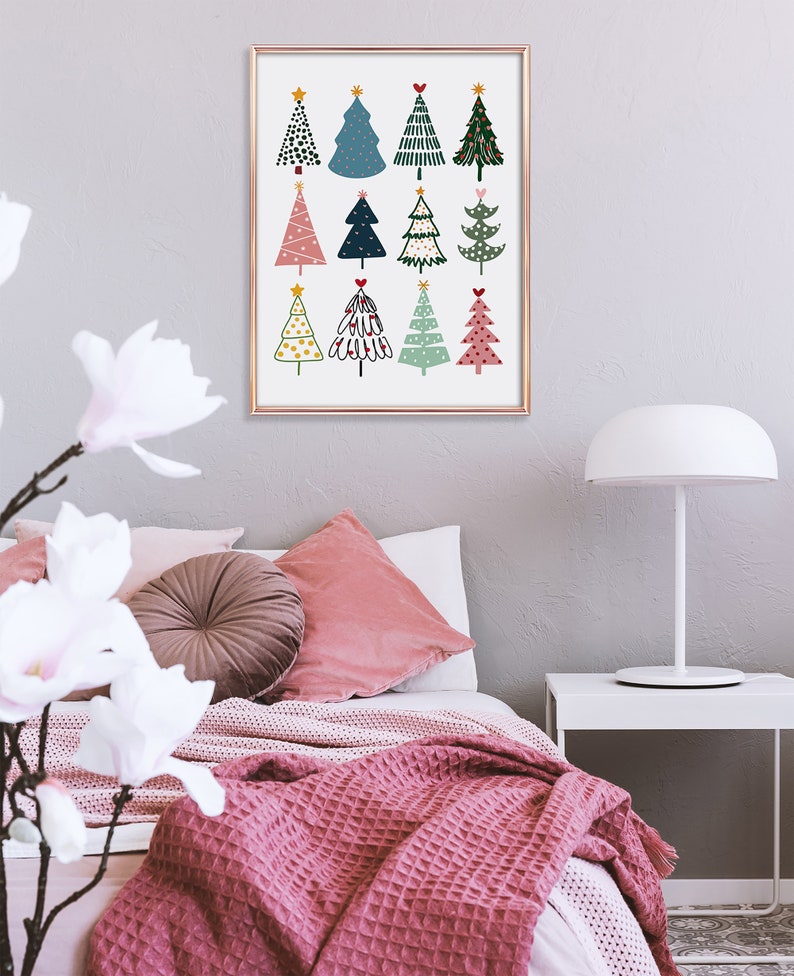 Christmas Wall Decor Holiday Wall Art Christmas Tree Art Etsy