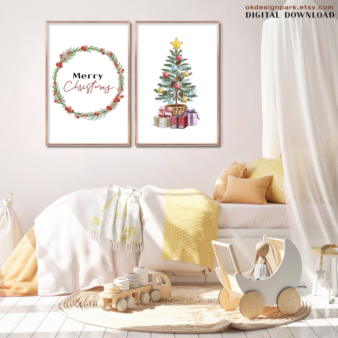 Holiday Wall Art, Christmas Printables, Christmas Decor, Boho Christmas ...