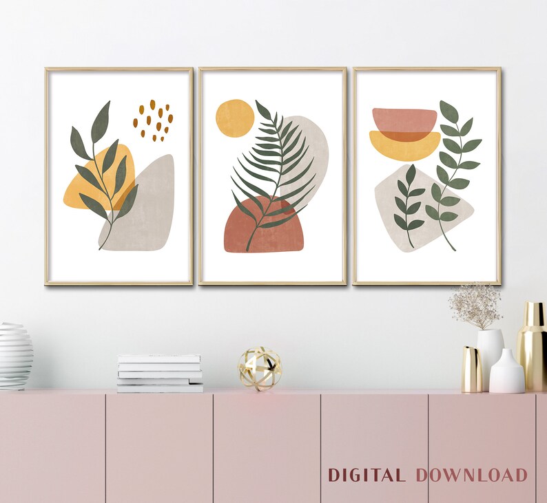 Neutral Botanical, Boho Prints, Modern Minimalist