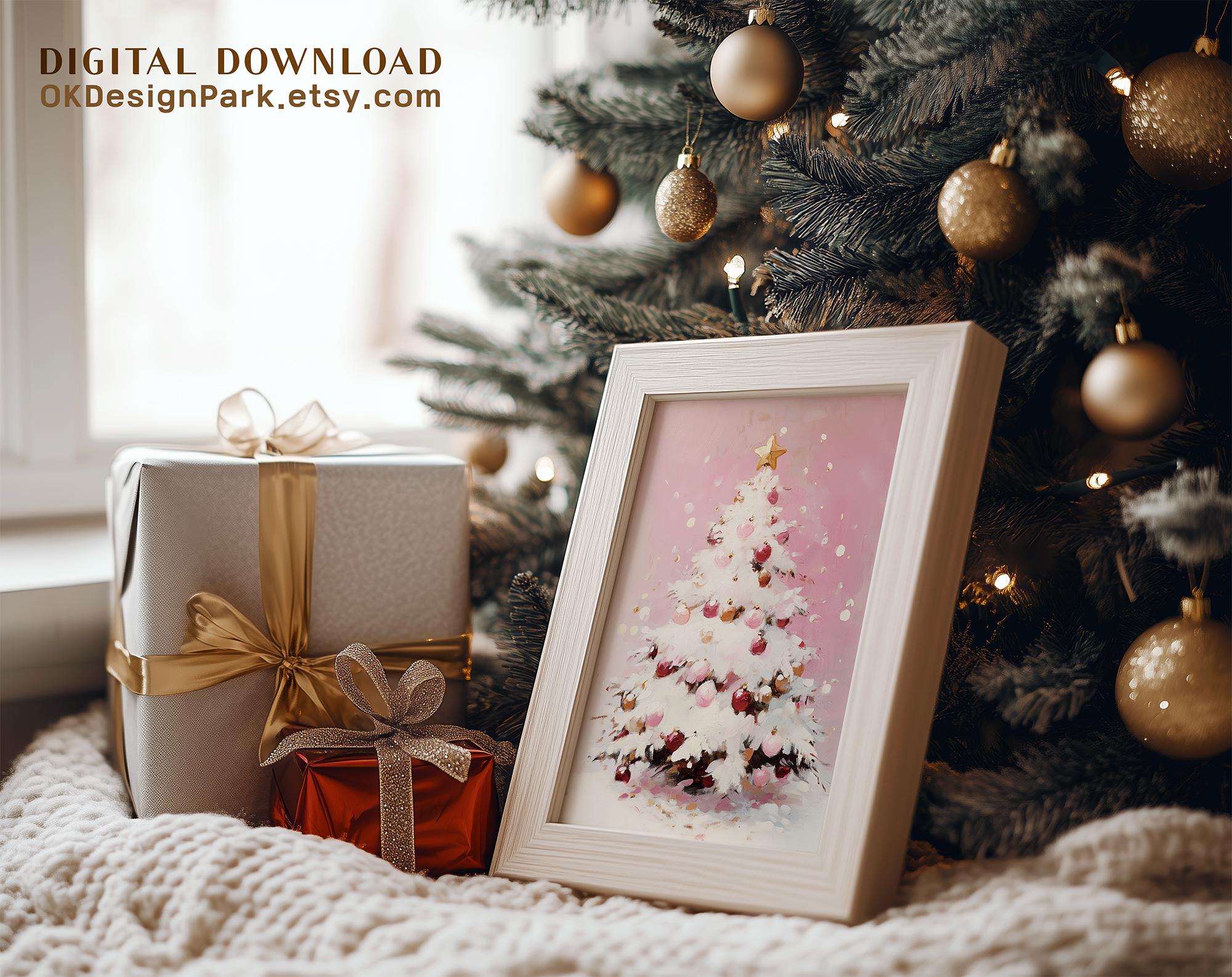 Printable Retro Christmas Wall Art Set of 3, Cozy Winter Holiday Art ...